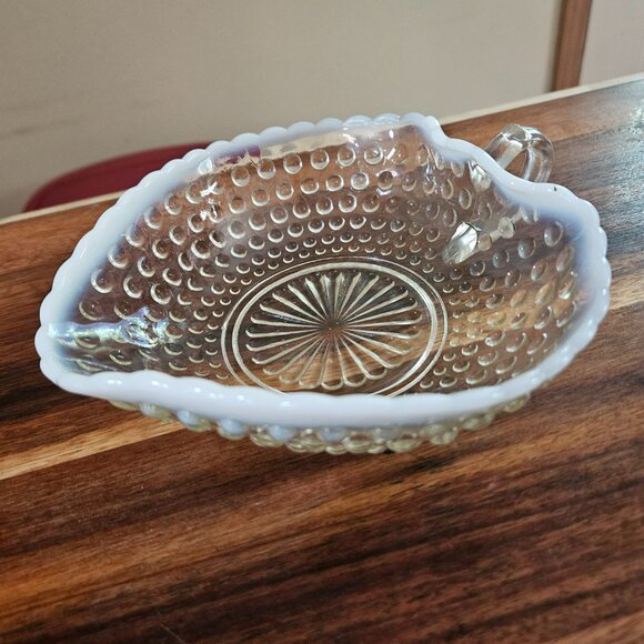 vintage opalescent hobnail glass dish fenton anchor hocking - Picture 5 of 5